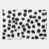 白黒Dalmatianプリントパターン キッチンタオル (横)