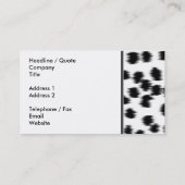 白黒Dalmatianプリントパターン 名刺 (裏面)