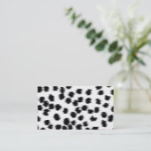 白黒Dalmatianプリントパターン 名刺 (スタンド正面)