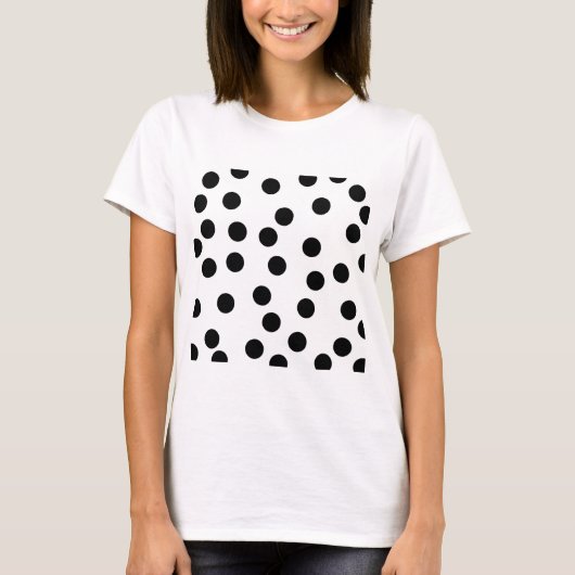白黒Dalmatian点パターン Tシャツ (正面)