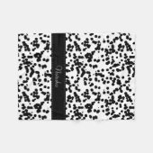 白黒Dalmatian点 フリースブランケット (正面(横))