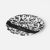 白黒Dalmatian点 ペーパープレート (アングル)