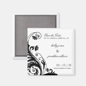 白黒Dateのマグネットを結婚保存 マグネット (正面/裏面)