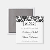 白黒Dateのマグネットを結婚保存 マグネット (正面/裏面)