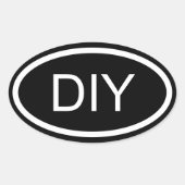 白黒DIYヨーロッパスタイルオーバルステッカー 楕円形シール (正面)