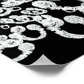 白黒DJヘッドフォン ポスター (角)