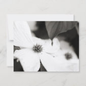 白黒Dogwood結婚式招待状RSVP 出欠カード (裏面)