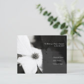 白黒Dogwood結婚式招待状RSVP 出欠カード (スタンド正面)