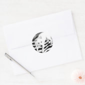 白黒Enoステッカー ラウンドシール (封筒)