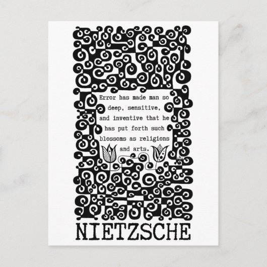 白黒ERROR引用文by Nietzsche ポストカード (正面)