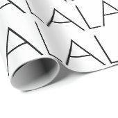 白黒FALALALALAクリスマスホリデー ラッピングペーパー (ロールコーナー)