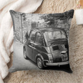 白黒FIAT 500車 クッション (ブランケット)