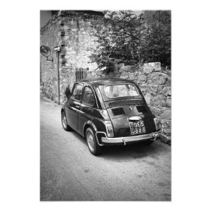白黒FIAT 500車 フォトプリント