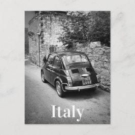 白黒FIAT 500車 ポストカード