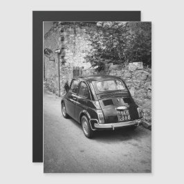 白黒FIAT 500車 マグネット招待状