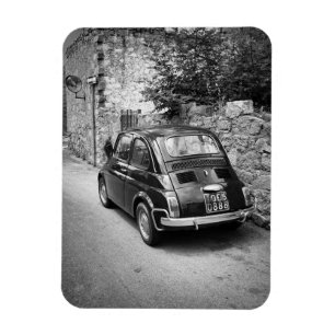 白黒FIAT 500車 マグネット
