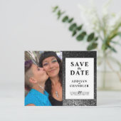 白黒Glam写真の結婚グリッター シーズンポストカード (スタンド正面)