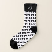 白黒groomsmen結婚ズモノグラム ソックス (左外側)