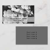 白黒Hydrangeaフローラ名刺 名刺 (正面/裏面)