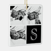 白黒Instagramフォトコラージモノグラム セラミックオーナメント (右)
