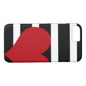 白黒iPhone 7ケストライプのース赤いハート Case-Mate iPhoneケース (裏面(横))