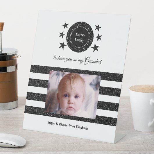 白黒I's lucky Grandad photos 台座サイン (インサイチュ)