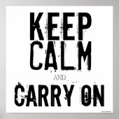 白黒Keep Calm and Carry Onアートポスター ポスター (正面)