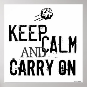 白黒Keep Calm and Carry Onアートポスター ポスター