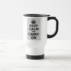 白黒Keep Calm and Carry On トラベルマグ