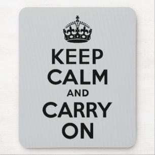 白黒Keep Calm and Carry On マウスパッド