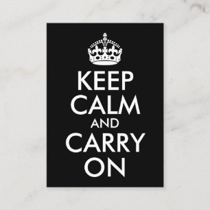 白黒Keep Calm and Carry On 名刺