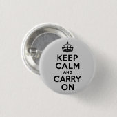 白黒Keep Calm and Carry On 缶バッジ (正面&裏面)
