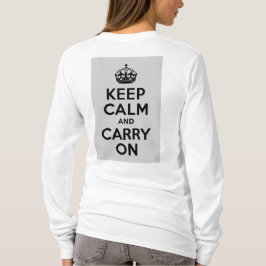 白黒Keep Calm and Carry On Tシャツ
