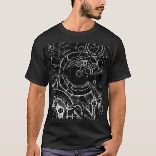 白黒Kraken -メンズ- - Fineink - Tシャツ (正面)