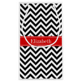 白黒LGシェブロンレッドネームモノグラム スモールペーパーバッグ (裏面)