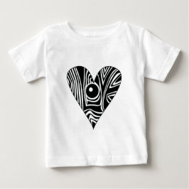 白黒LOVEハート ベビーTシャツ