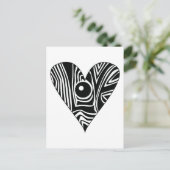 白黒LOVEハート ポストカード (スタンド正面)