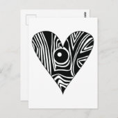 白黒LOVEハート ポストカード (正面/裏面)