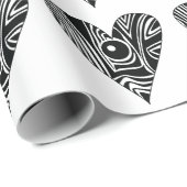 白黒LOVEハート ラッピングペーパー (ロールコーナー)