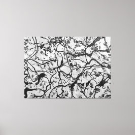 白黒LVI – アクショ絵を描ン – 抽象芸術- キャンバスプリント