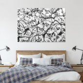 白黒LVI – アクショ絵を描ン – 抽象芸術- キャンバスプリント (インサイチュ (寝室))