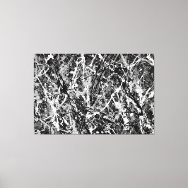 白黒LXXII – アクショ絵画ン – 抽象芸術- キャンバスプリント