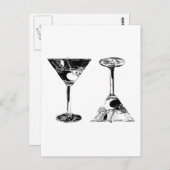 白黒MartinisPopアート ポストカード (正面/裏面)