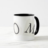 白黒MOMマガジン文字 マグカップ (正面右)
