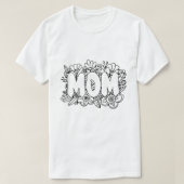 白黒MOM l花 Tシャツ (デザイン正面)