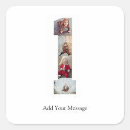 白黒No.1写真コラージュ スクエアシール