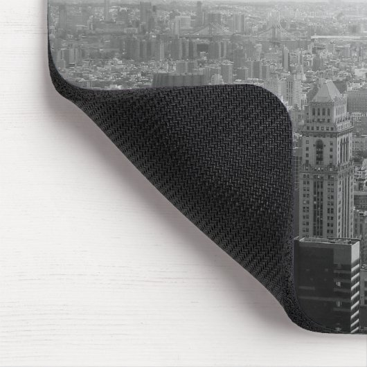 白黒NYCのスカイラインの都市景観 マウスパッド (コーナー)