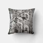 白黒NYCブラウンストーン枕 クッション (裏面)