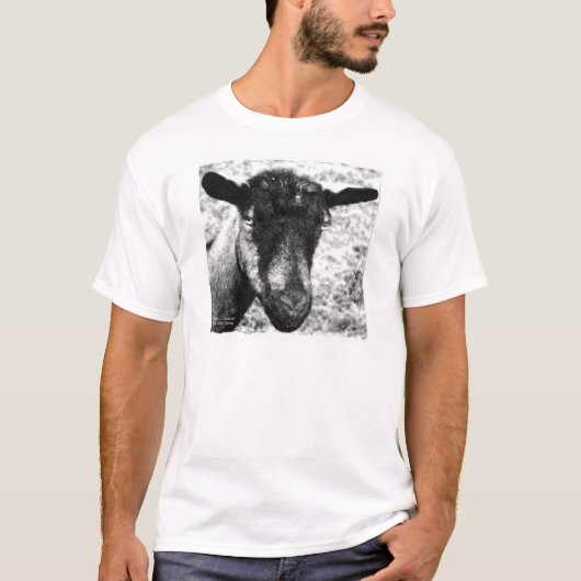 白黒Oberhasliの雌ジカのヤギの頭部の眺め Tシャツ (正面)