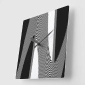 白黒OPアートデザイン、壁掛け時計 スクエア壁時計 (傾斜)